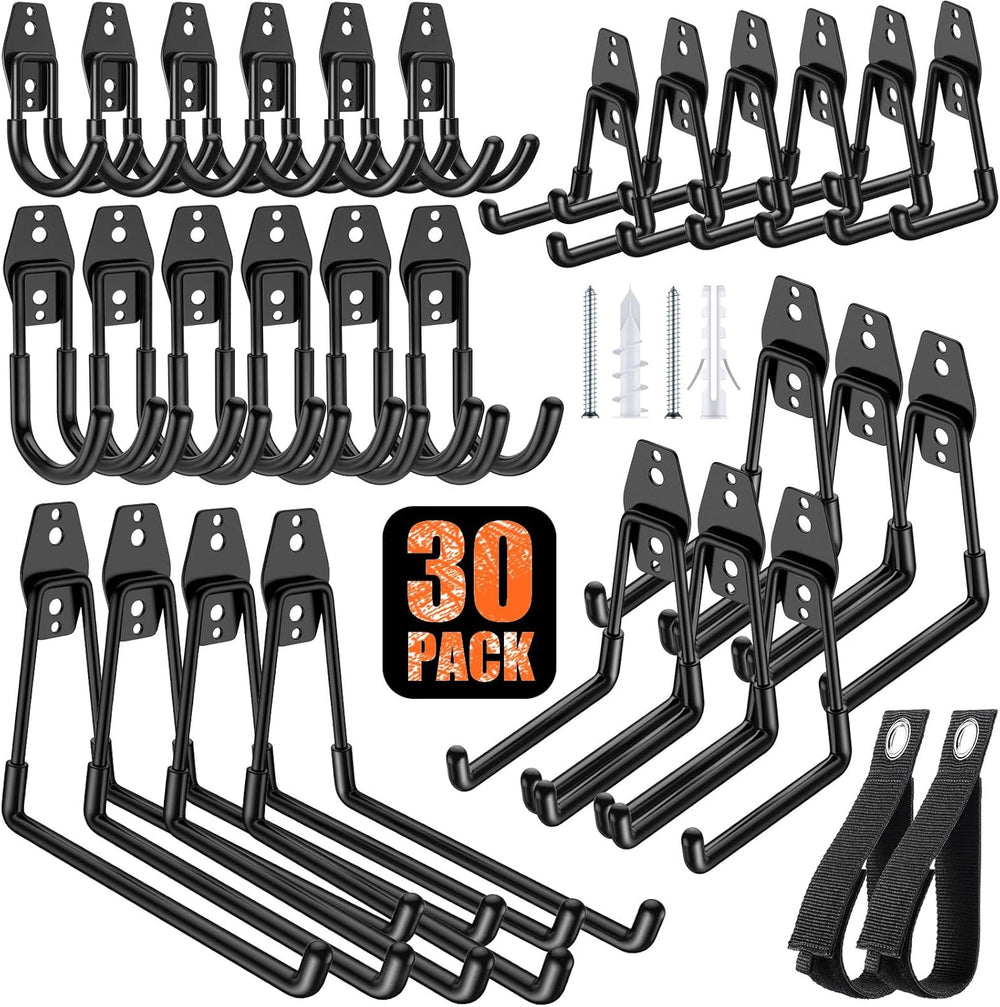 30-Pack Heavy Duty Garage Hooks for Storage & Hanging Items