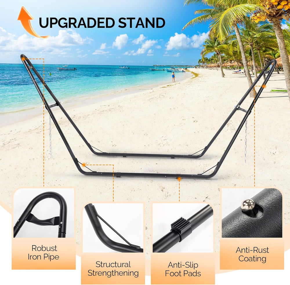 2026 Upgraded-ONCLOUD Hammock with Stand for Outsides, Heavy Duty Adjustable ...