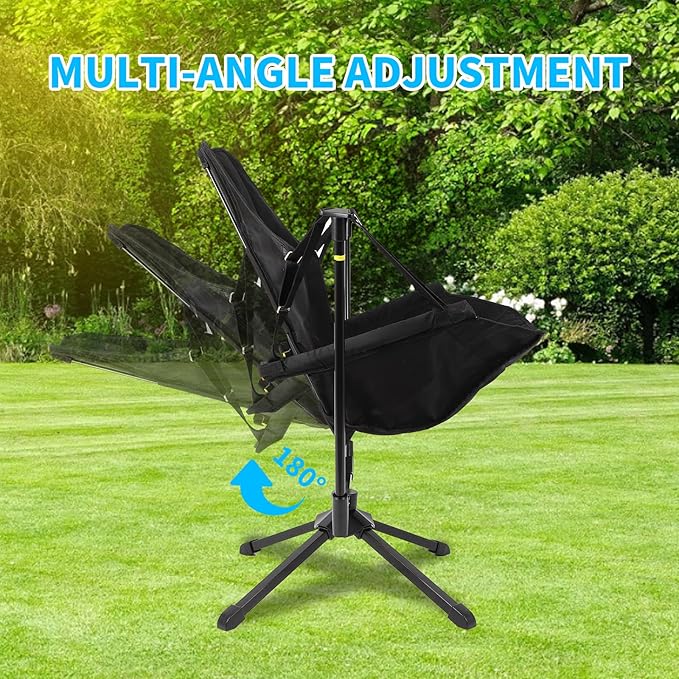 FAHKNS Hammock Camping Chair, 360° Swivel Chair with Adjustable Backrest, Fol...