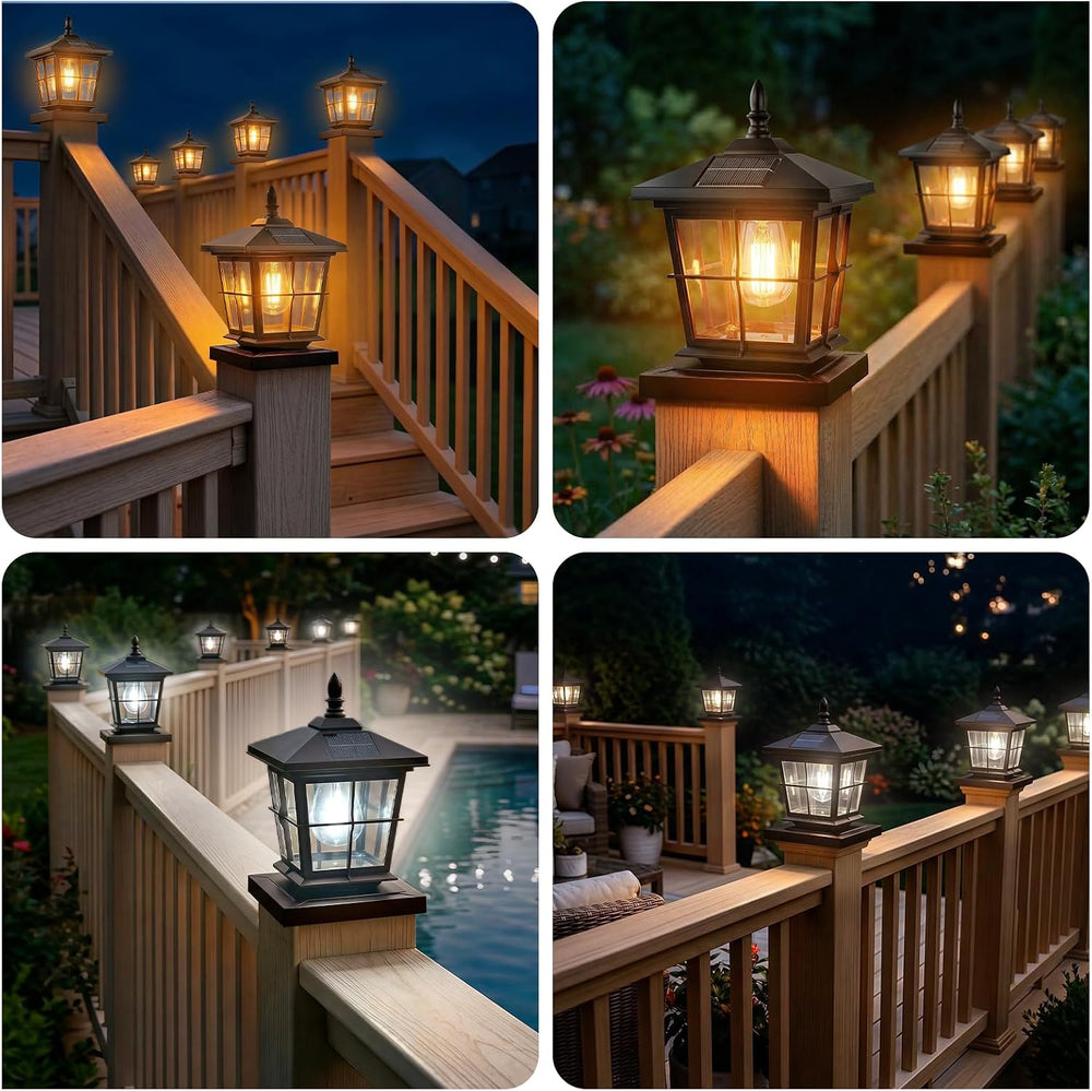 JOFIOS Solar Post Cap Light 4pack,3 Color Temps,fit 4x4/5x5 Deck Fence Post