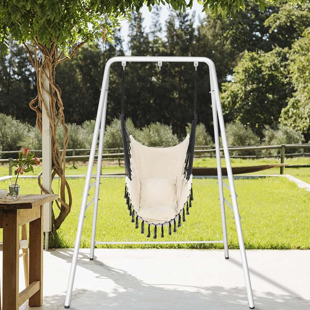 Outdoor Hanging Chair Stand, Heavy-Duty 450 LBS Support Outdoor Hammock Chair...