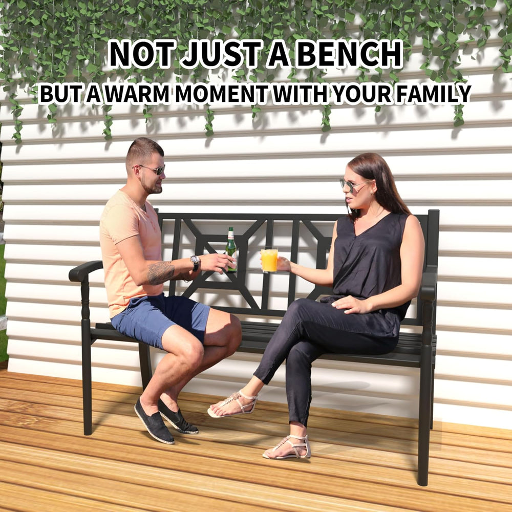 50 Inches Outdoor Bench Park Patio Furniture Garden Bench Seating