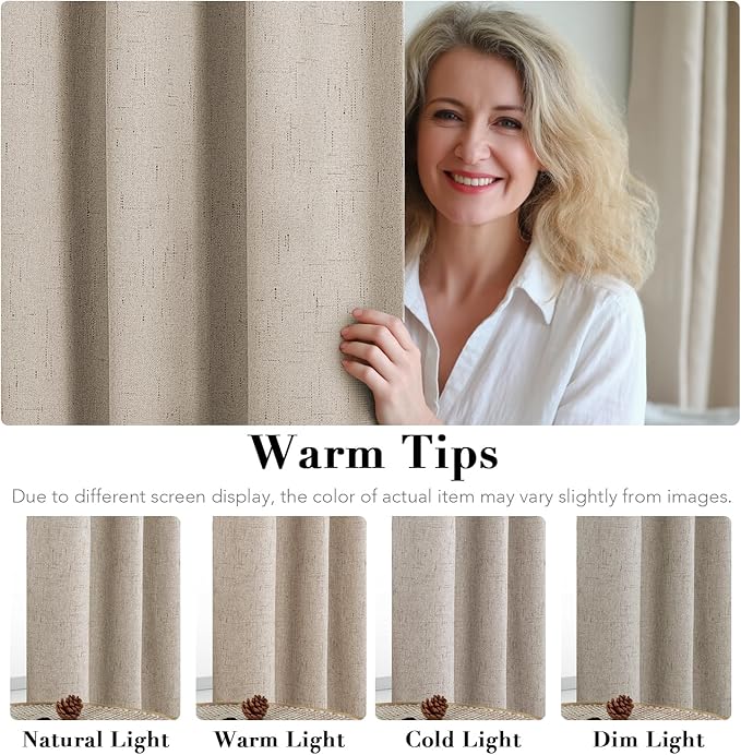 H.VERSAILTEX Blackout Curtains Durable Thick Textured Look 100% Blackout Pati...