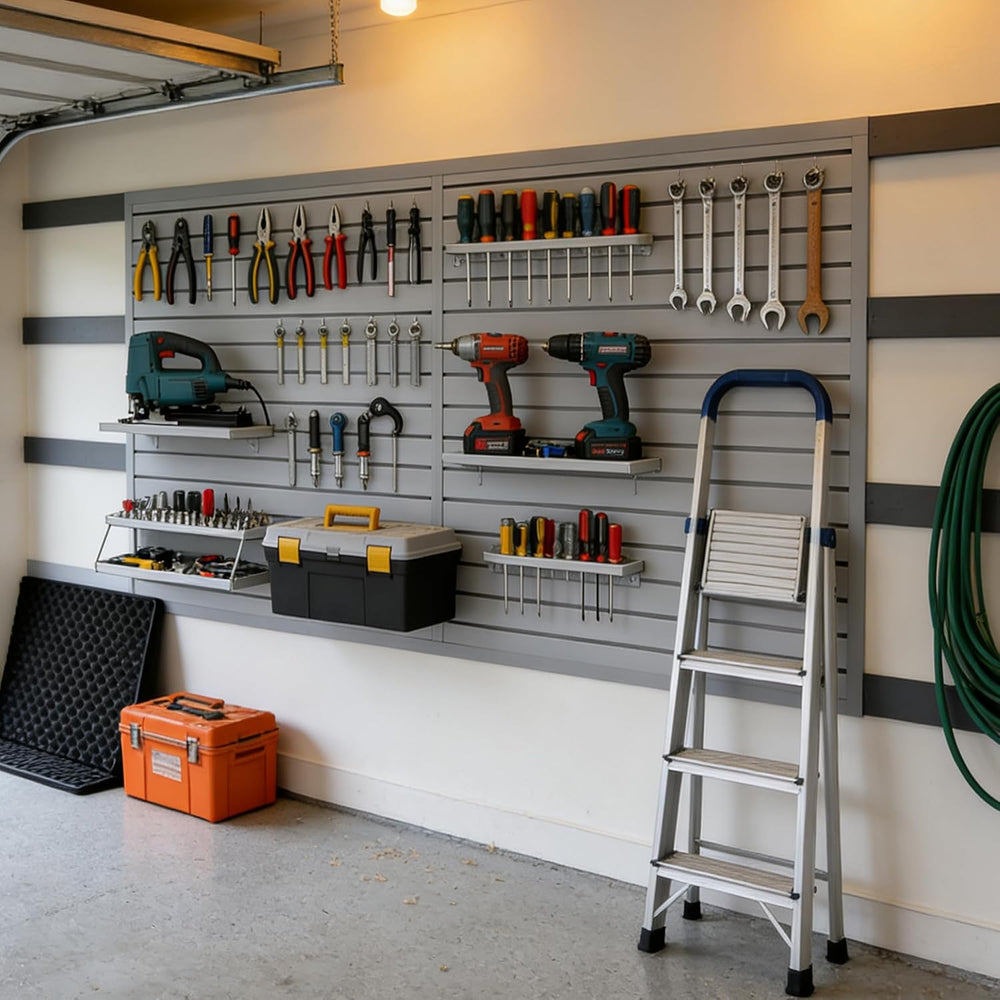 Slatwall Panel 4x8FT, Garage Slat Wall Storage Systems Durable and Sturdy, Ea...