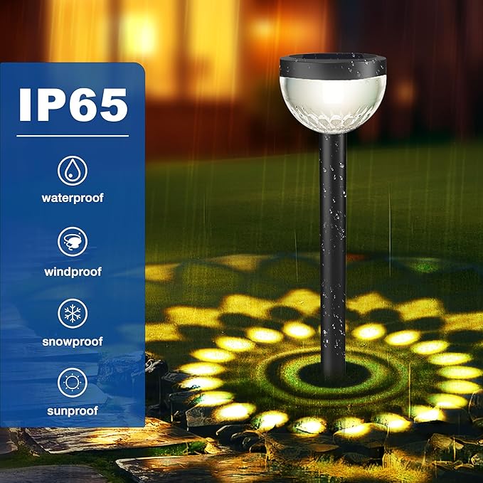 4 Pack Solar Flood Light, Security Lights,Pathway Lights with 2CCT(Warm and C...