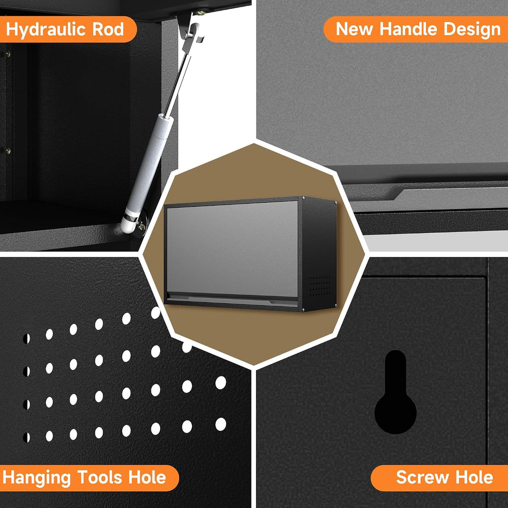 Coolsun Garage Wall Cabinet with Up-Flip Door, 19.7" H Metal Wall Cabinet
