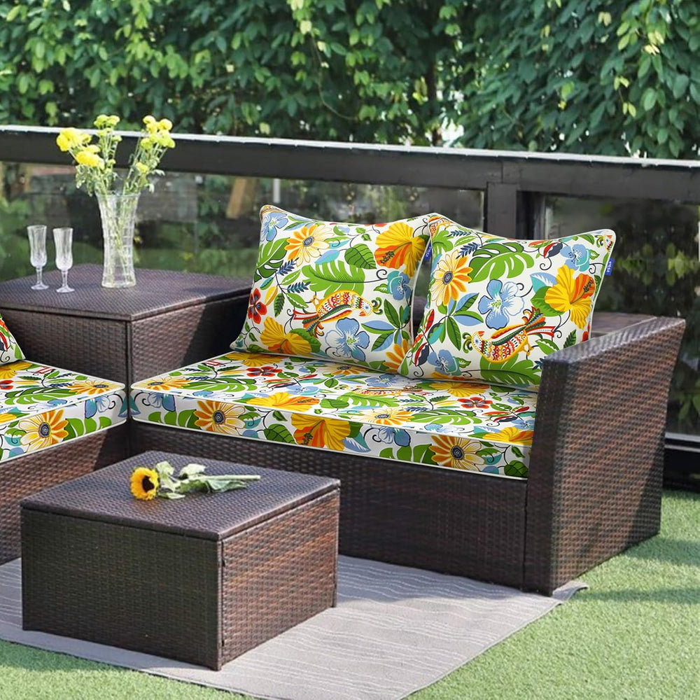 Outdoor Loveseat Cushion Set 44'' x 24'', Outdoor Cushions fo...