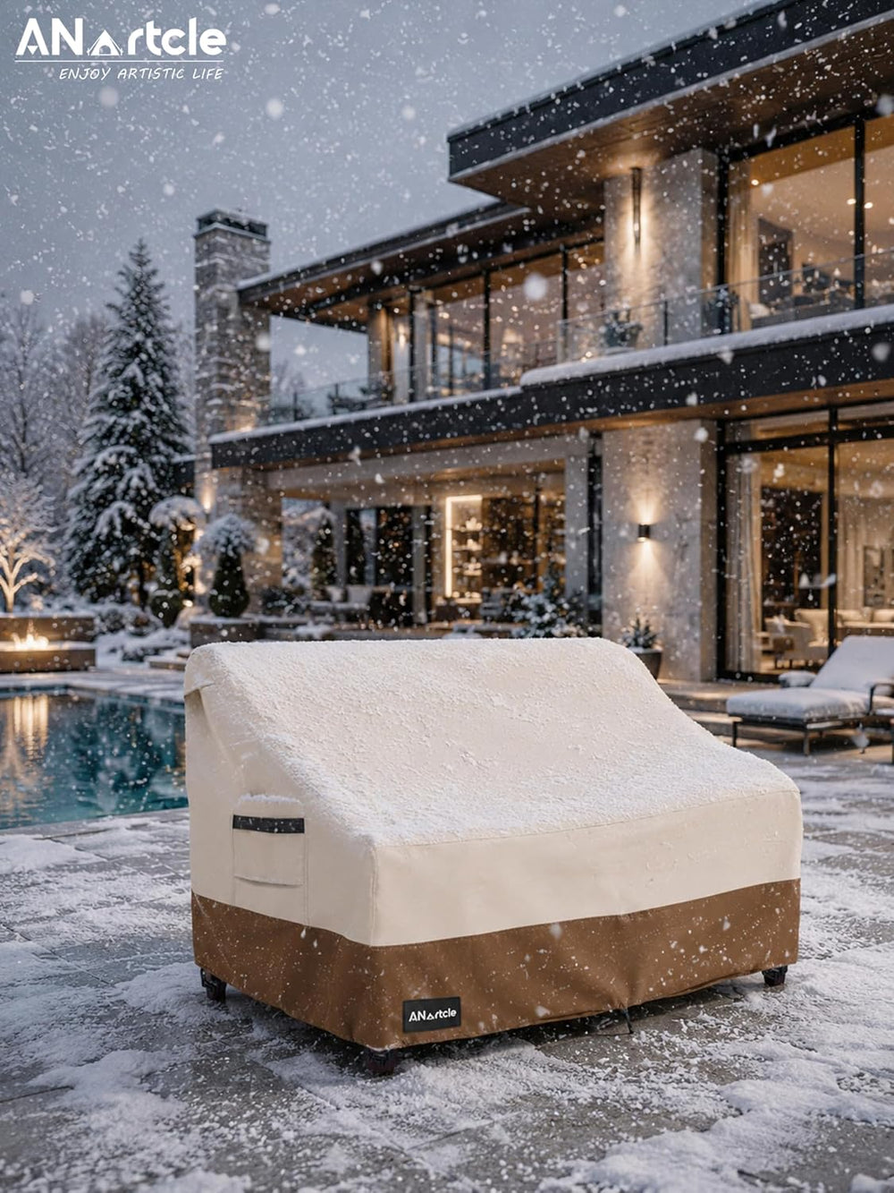ANartcle 3-Seater Patio Sofa Cover,79W x 37D x 35H Inches Outdoor Couch Cover...