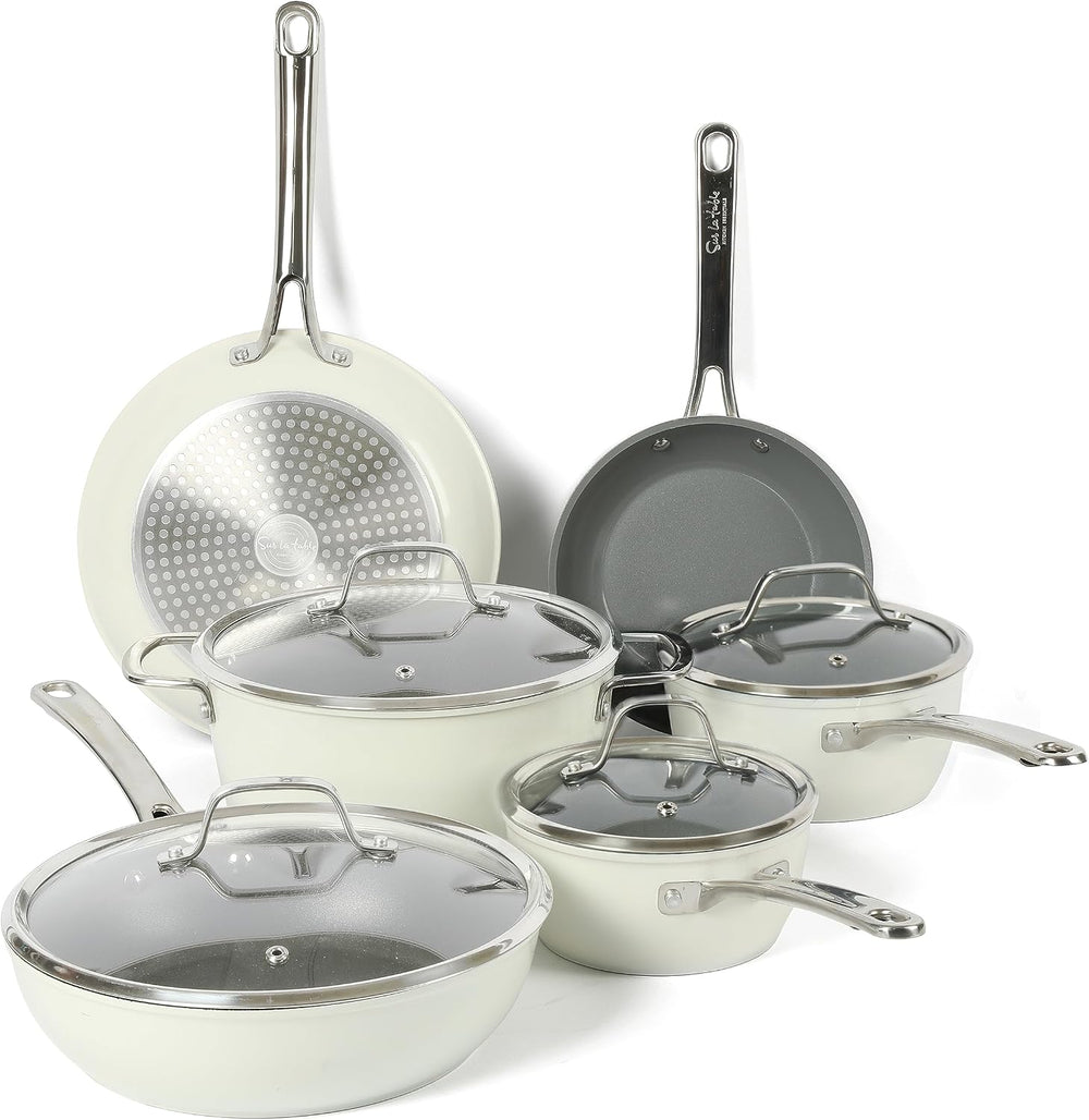 Sur La Table Kitchen Essentials 10 Piece PFA Free Non-Toxic Titanium Ceramic ...