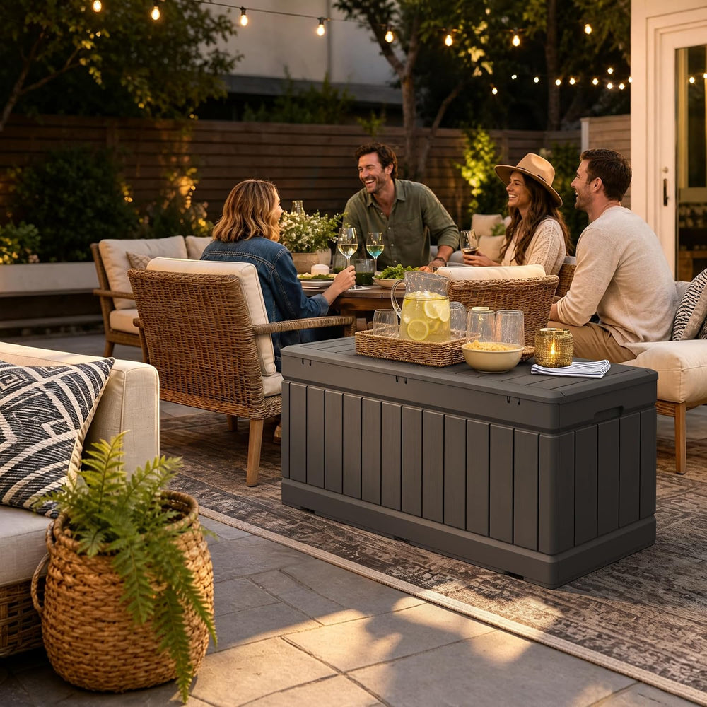 Devoko 78 Gallon Deck Box, Waterproof Resin Outdoor Storage Box