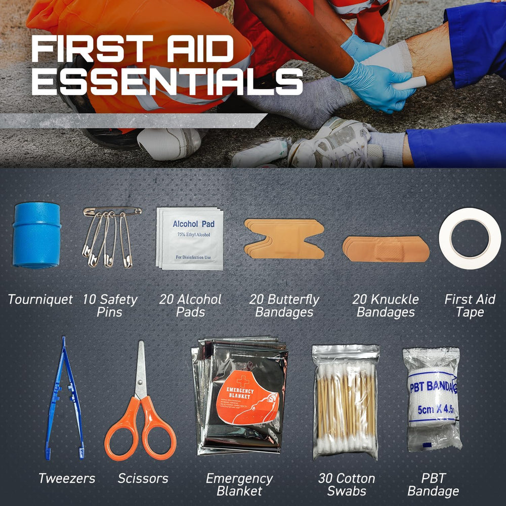 GunZee 175-Piece Survival Kit, First Aid Kit for Emergency and Outdoor Advent...