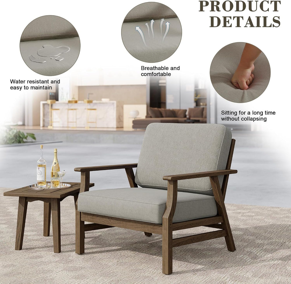 3 Piece Patio Bistro Set, Bistro Table and Chairs Set of 2