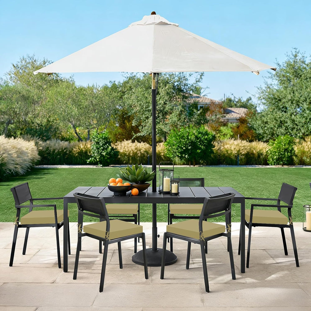 Basic Beyond Outdoor Chair Cushions Set of 6, Square Corner Outdoor Cushions ...