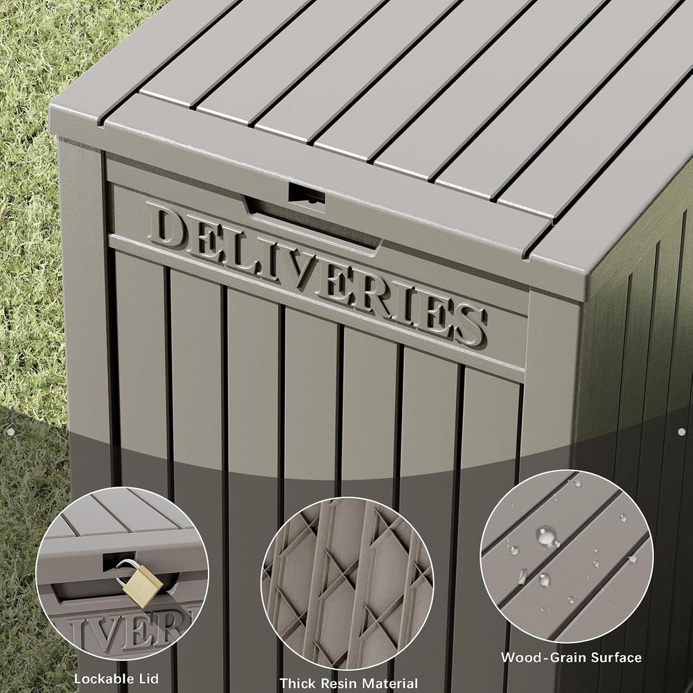 LHBGO Package Delivery Box for Outside, 48 Gallon Storage with Lockable Secur...