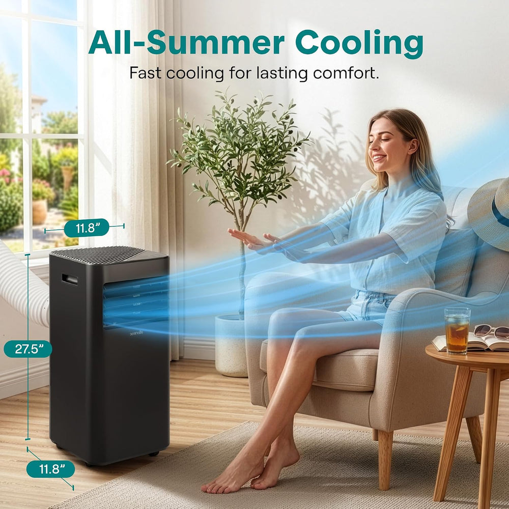 SereneLife Portable Air Conditioner 8000 BTU | 3-in-1 Cooling, Fan and Dehumi...
