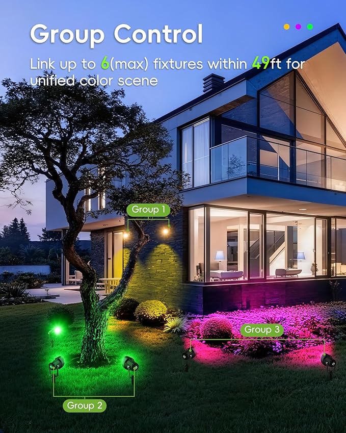 CORESLUX Smart RGBW Spot Lights Outdoor, Color Changing Warm White Landscape ...