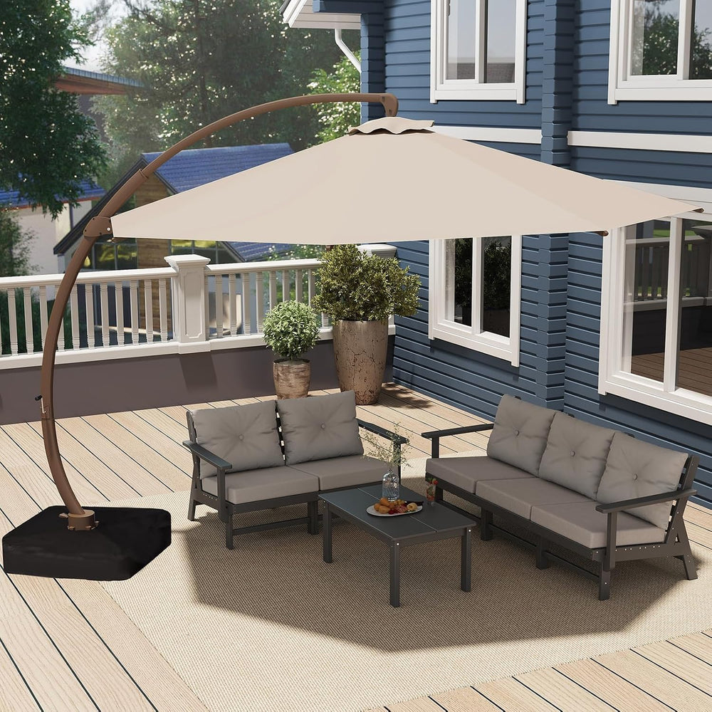11FT-Cantilever-Patio-Umbrella-with-Base-Included | 360° Rotation & Tilti...