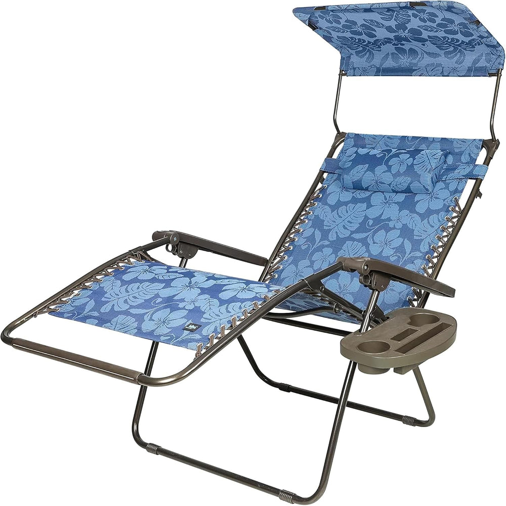 Bliss Hammocks XL Zero Gravity Lounge Chair, Blue Flower, 30" Wide