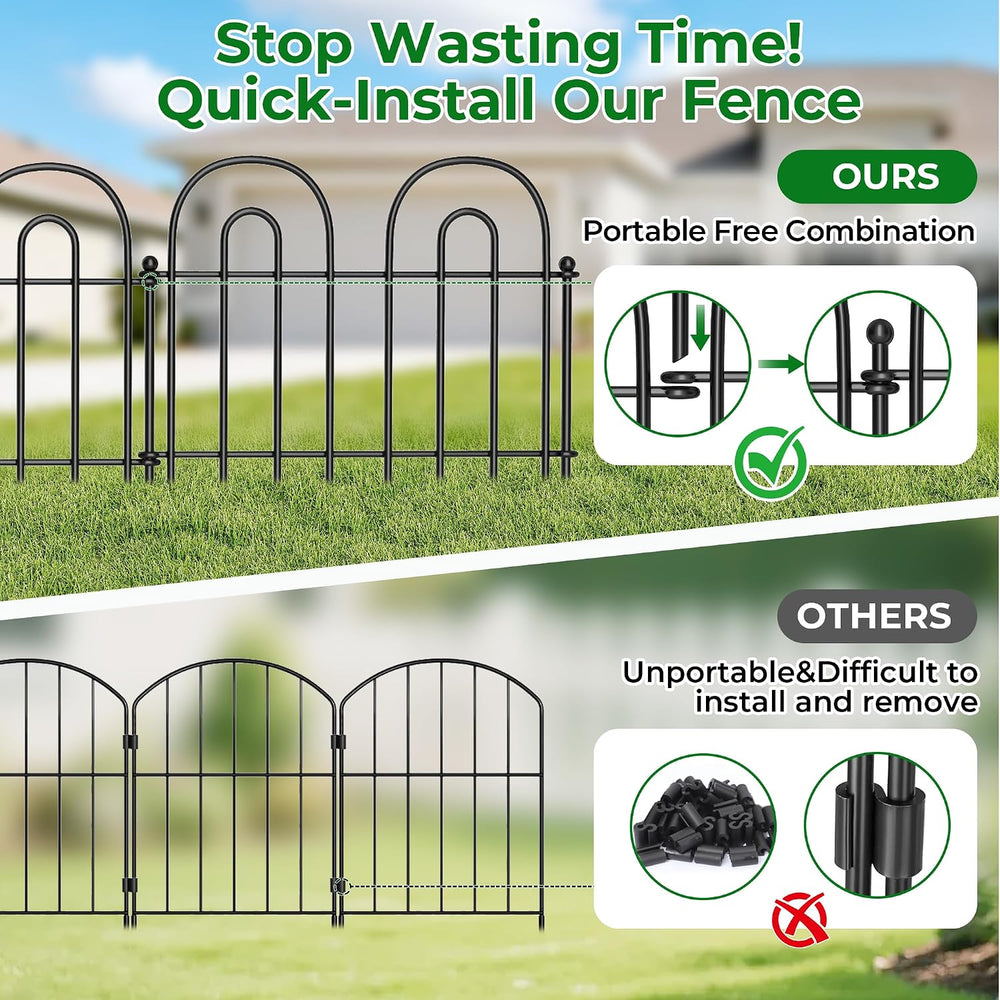 AMAGABELI GARDEN & HOME 32 Panels 13in(H)×45ft(L) Decorative Garden Fence...