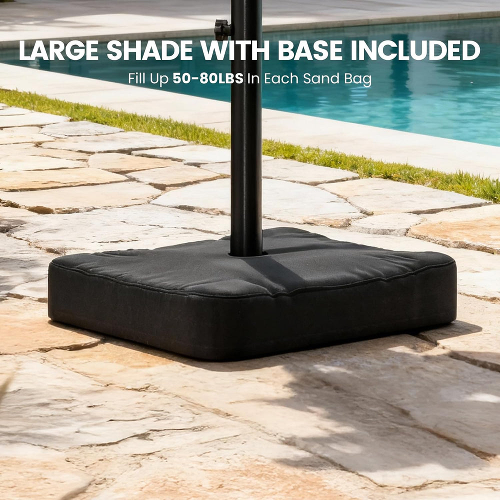 10FT Cantilever Offset Outdoor Patio Umbrella with Base Included