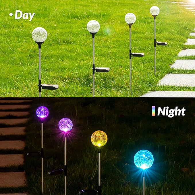 SOLPEX Solar Garden Lights 6 Pack, Solar Lights Outdoor Decorative, Solar Glo...