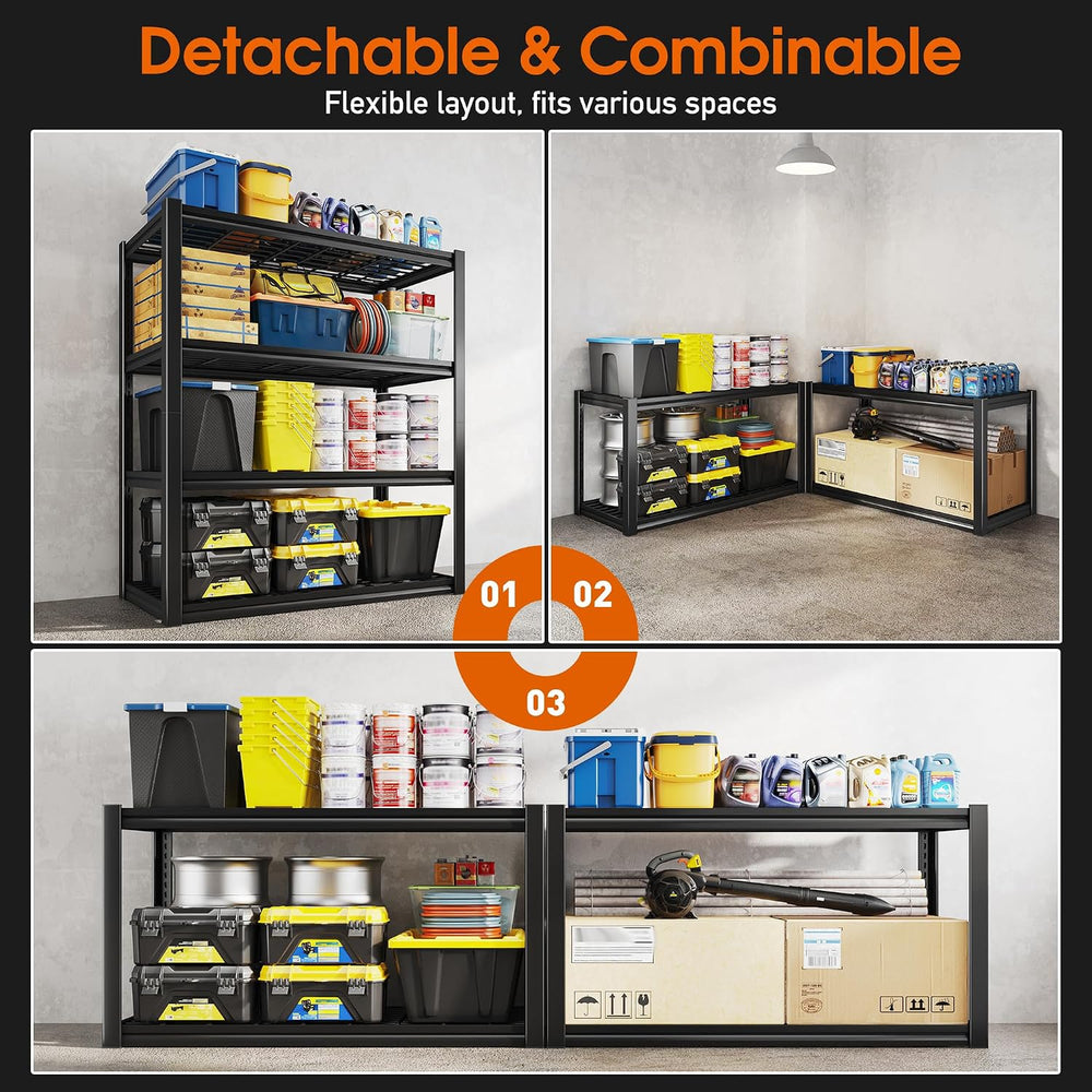 REIBII 40" W Garage Shelving with Double-Layer Frame for Homeowners and DIY