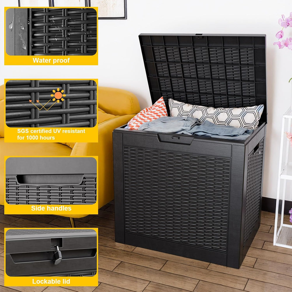 Deck Box Large Outdoor Storage for Patio Furniture, Outdoor Cushions, Garden ...