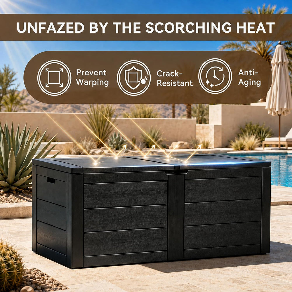 70 Gallon Deck Box, Outdoor Storage Box Waterproof, Patio Storage