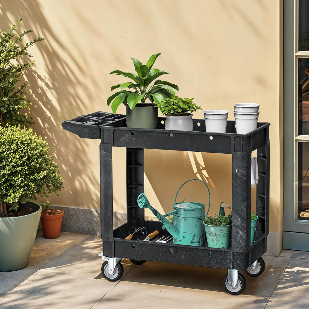 DWVO 40 x 17 in Heavy Duty Rolling Utility Cart on Wheels Black