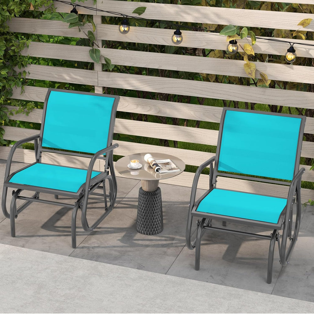 GIANTEX Outdoor Glider Chair, Patio Swing Chair w/Study Metal Frame