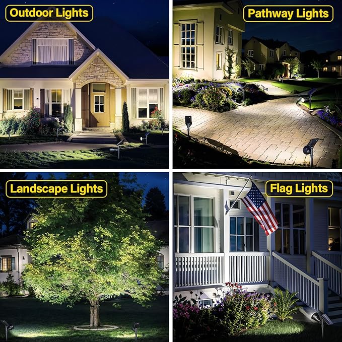 ROSHWEY Solar Spot Lights Outdoor - 600LM Spotlights Waterproof Outside Flood...