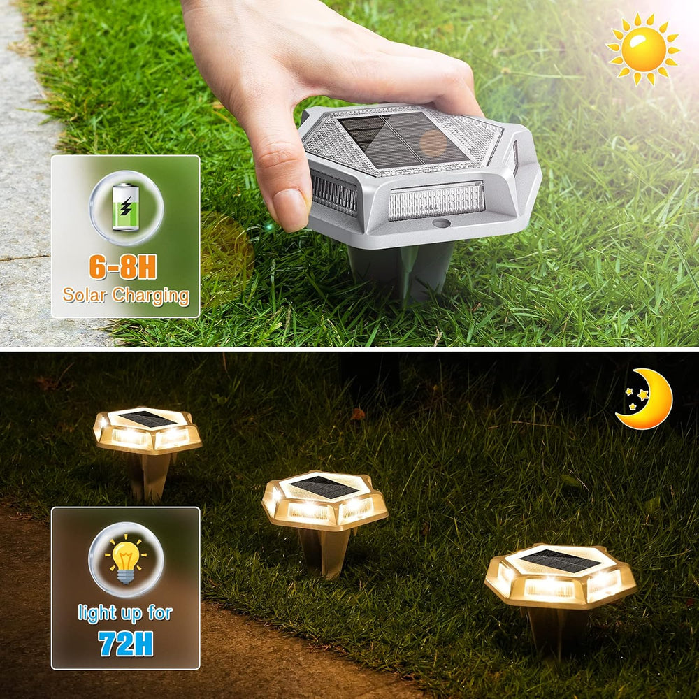 VOLISUN Solar Driveway Lights Dock Outdoor Deck Marker LED Lights,16 Pack