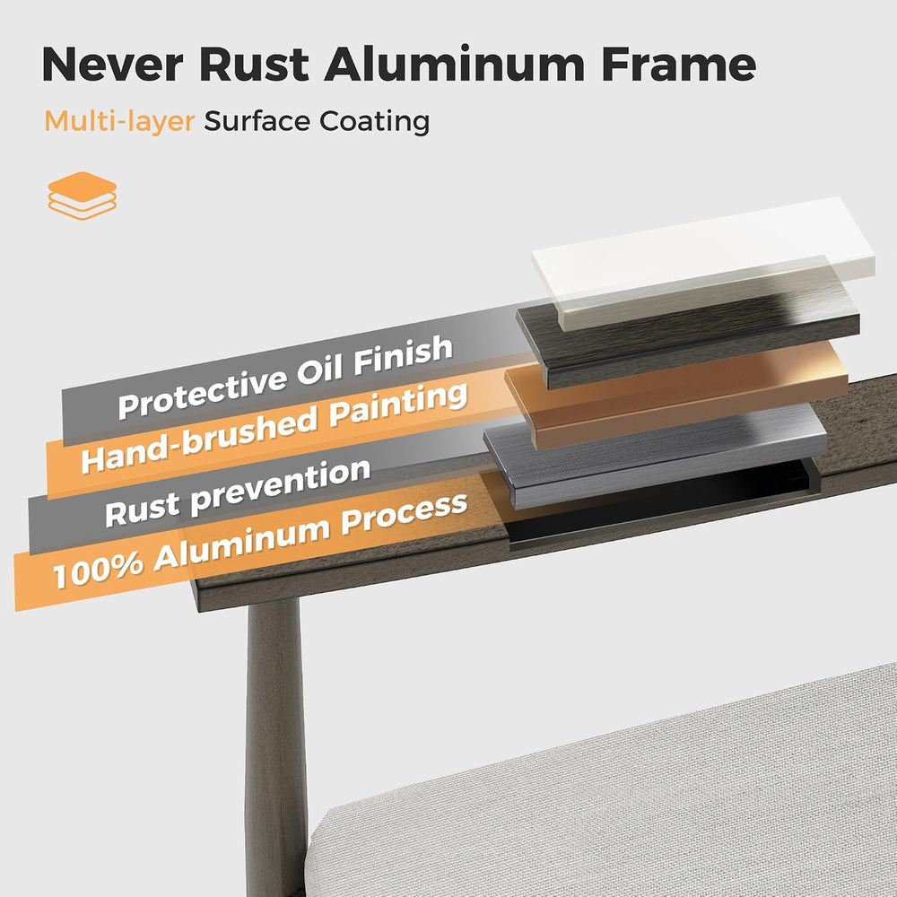 HAPPATIO 9-Piece Aluminum Patio Dining Set,Aluminum Outdoor Dining Set with C...