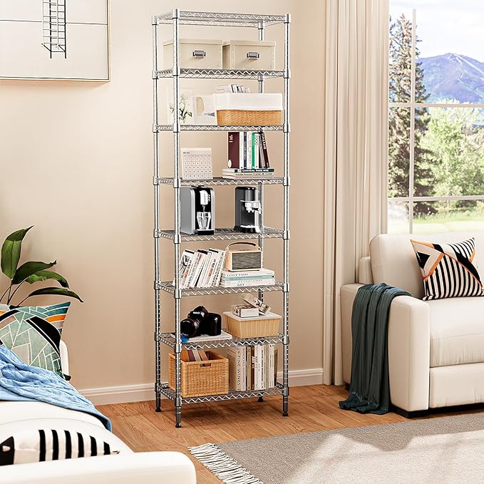 8 Tier 2000 lbs Storage Rack Metal Wire Shelving Unit, Storage Standing Shelf...