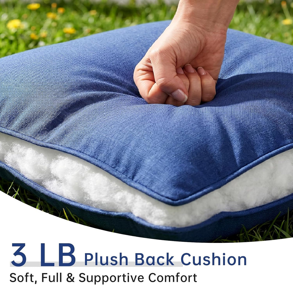 Luxury Outdoor Seat Cushion Set-22 x 24 x 6 Inch Outdoor Chair Cushions with ...