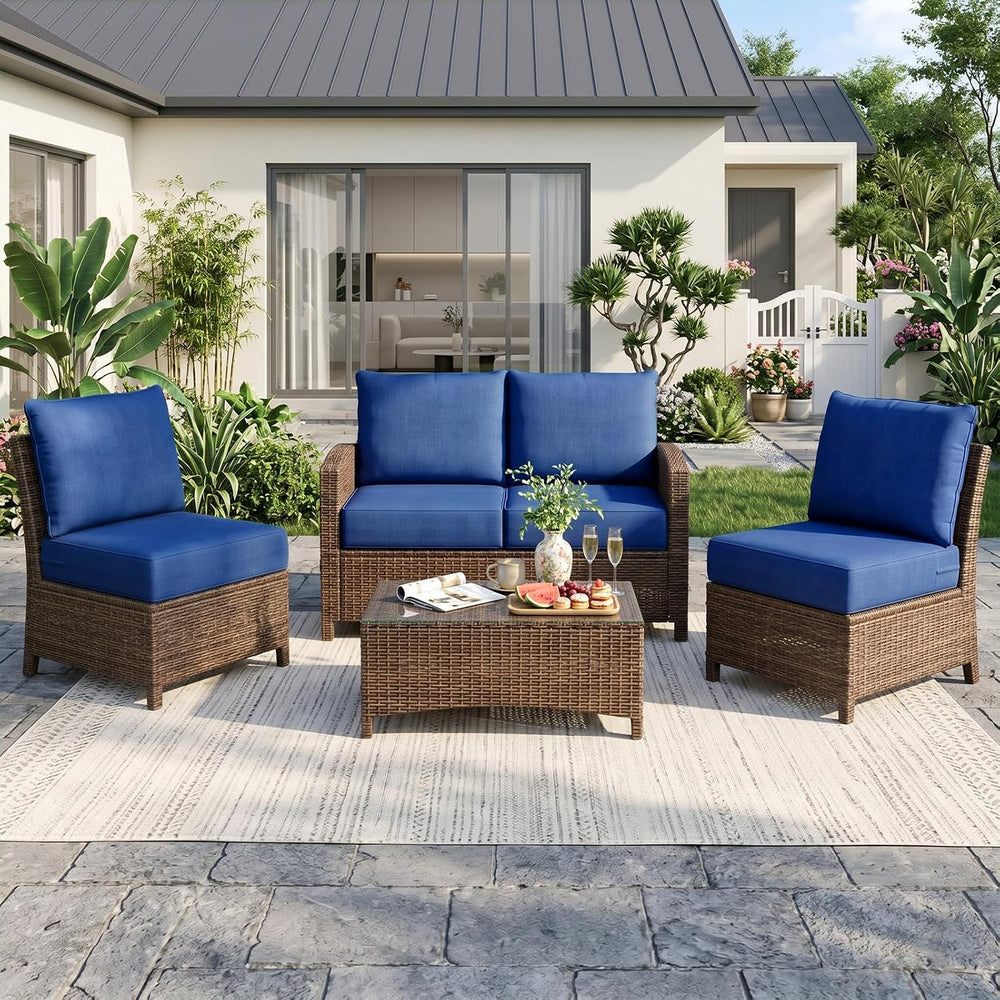 Luxury Outdoor Seat Cushion Set-22 x 24 x 6 Inch Outdoor Chair Cushions with ...