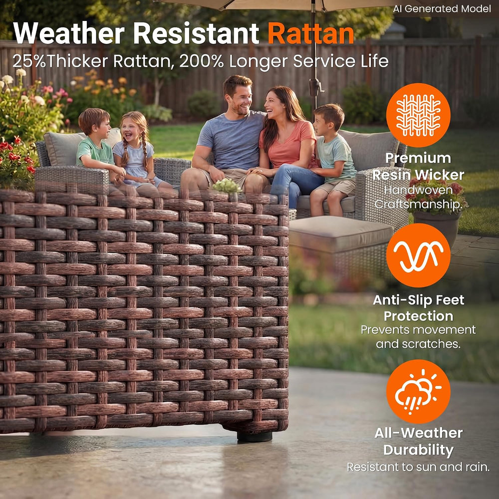 Wisteria Lane Patio Furniture Set, Wicker Outdoor Furniture for All Weather