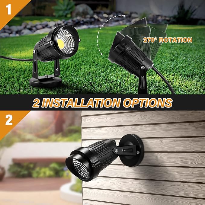 LemonBest Landscape Lights - 5W 110V Outdoor Spotlight - Waterproof IP65-3000...