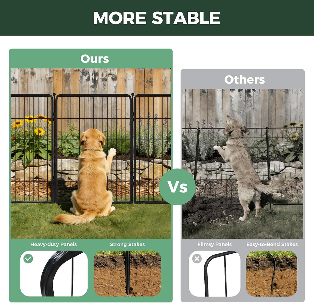 FXW No Dig Garden Fence, Outdoor for Yard, 40in(H) x 27.3ft(L), 12 Panels
