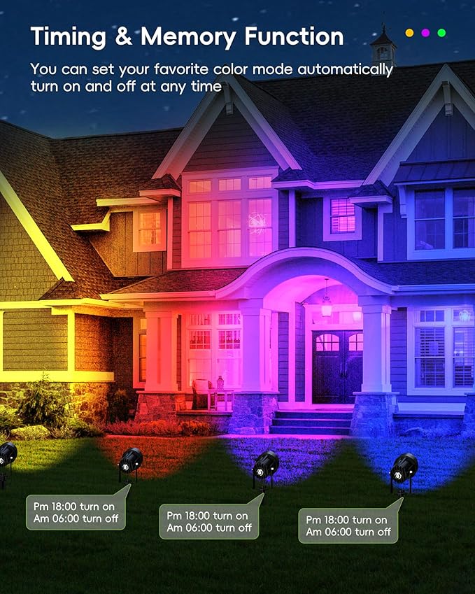 CORESLUX Smart RGBW Spot Lights Outdoor, Color Changing Warm White Landscape ...