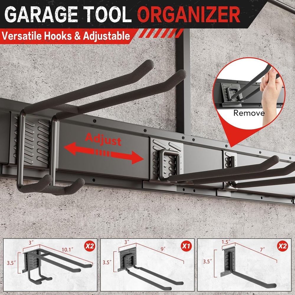 Garage Wall Organizer with Storage Shelves, 32" Garden Tool Organizer wi...