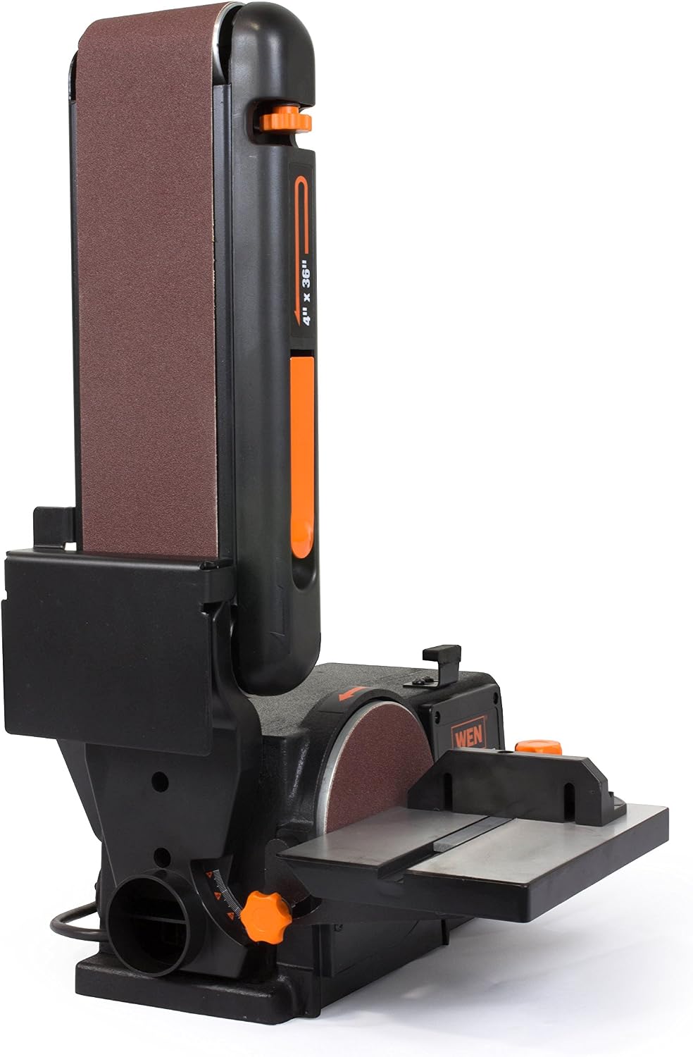 WEN Benchtop Belt and Disc Sander with 4 x 36 in. Belt, 6 in. Disc and Cast I...