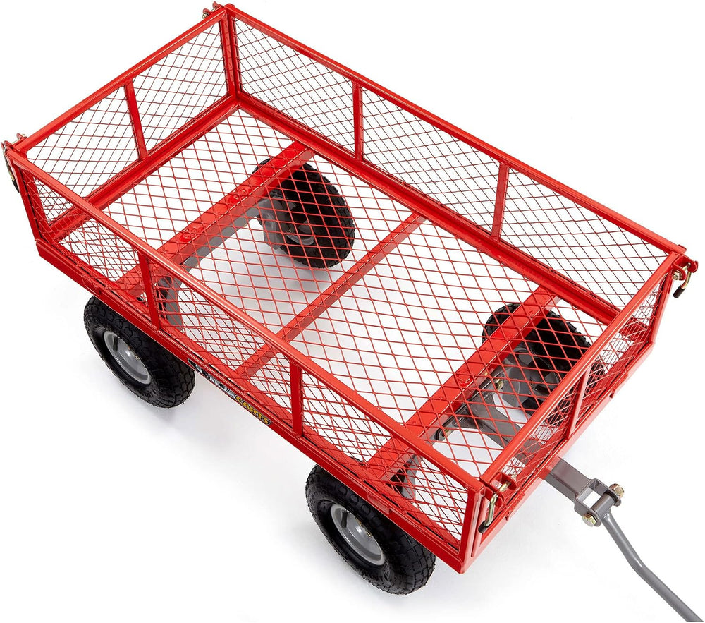 Gorilla Carts Steel Utility Garden Cart, 800 lb. Capacity, 4 Cu Ft, Red