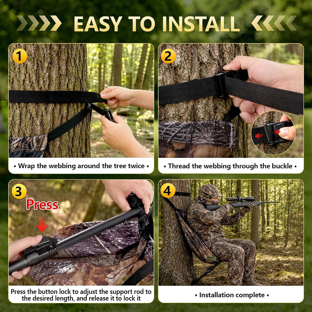 Portable Hunting Seat, Adustable Hammock Hunting Chair for Ground Hunts