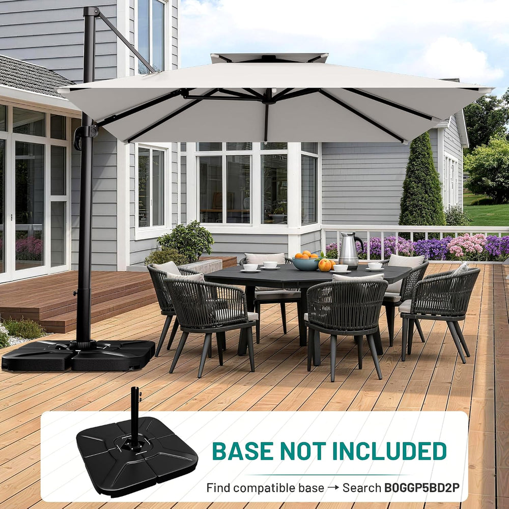 AreShark Double-Top Cantilever Patio Umbrella