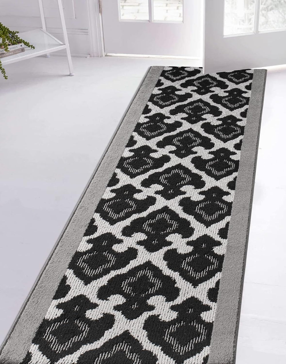 Custom Length Cut to Size Fleur de Lis Inspired Carpet Runner Rug for Hallway...