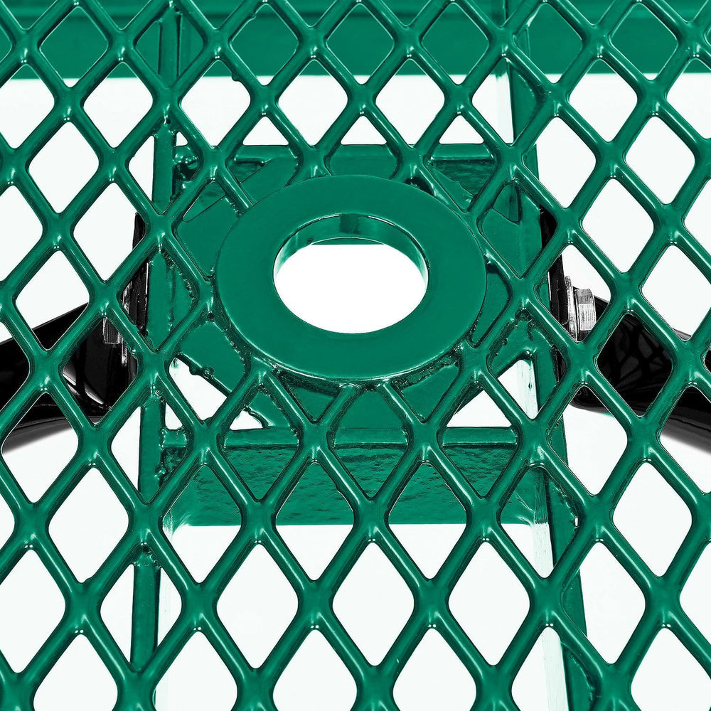 Global Industrial 8’L Rectangular Picnic Table, Expanded Metal, Green Thermop...