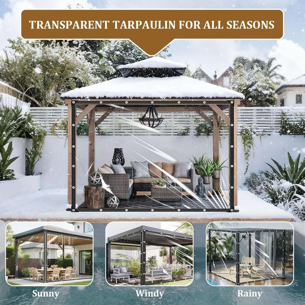 Clear Tarps Heavy Duty Waterproof, Clear Vinyl Tarp with Grommets 7x10ft
