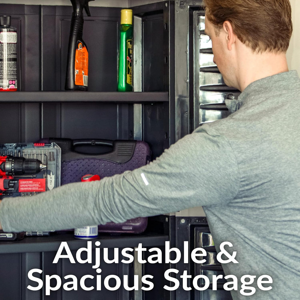 Sunnydaze 72" Garage Storage Cabinet with Locking Doors & Shelves, S...