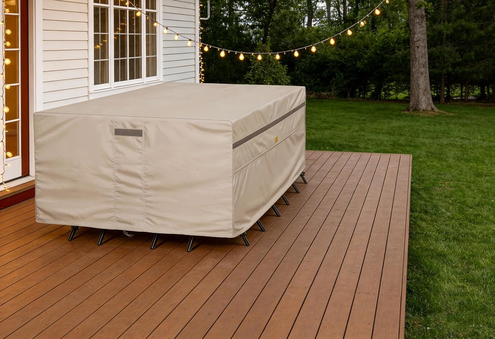 Garden Blasam Waterproof Patio Furniture Cover 128W x 82D in Beige